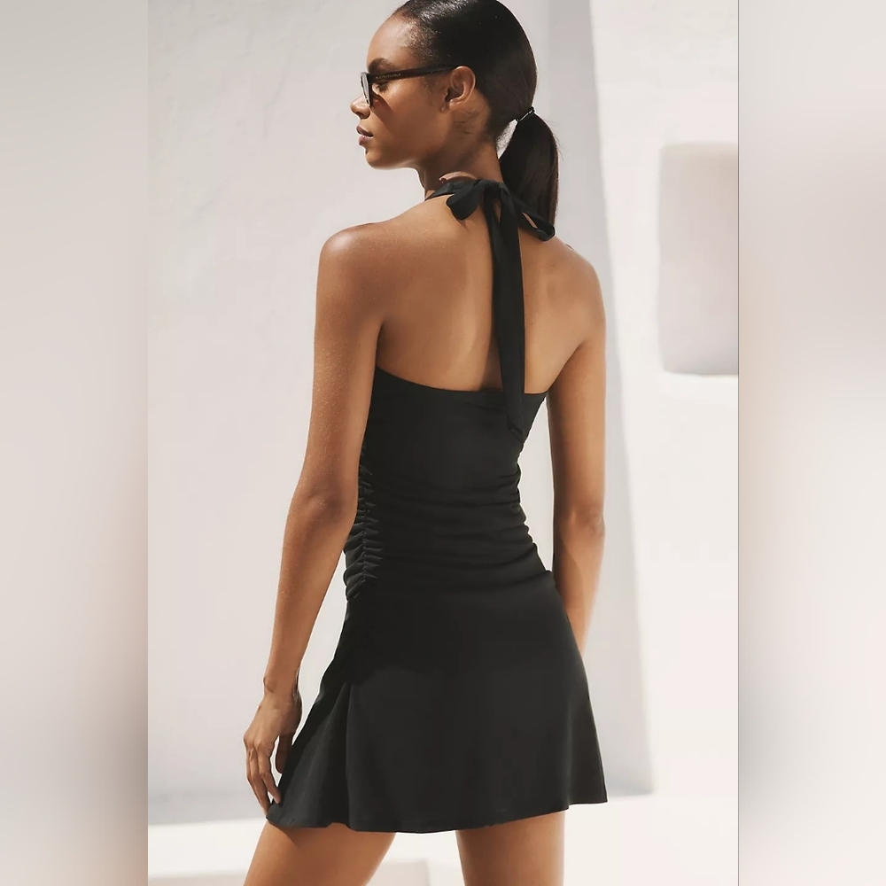 Anthropologie The Ariana Halter Mini Dress Black - Picture 2 of 4
